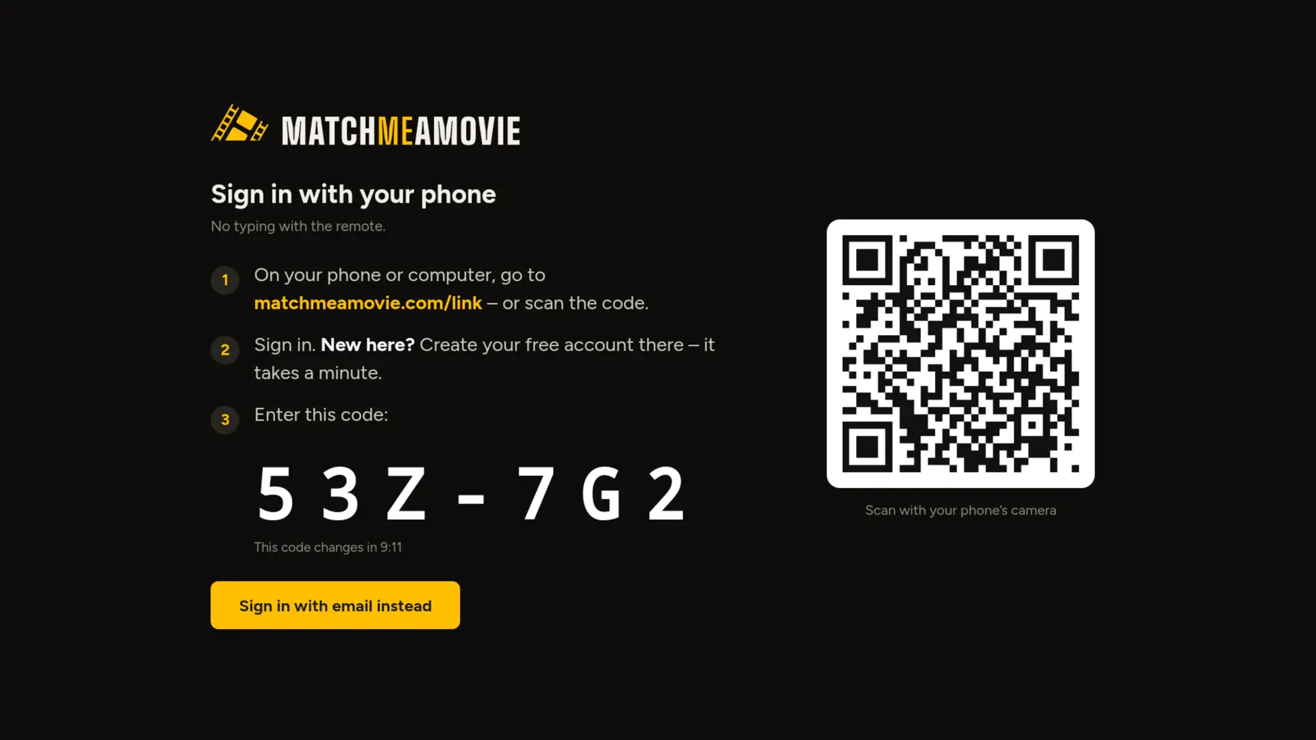 MatchMeAMovie on a TV